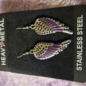 Purple Wing Earrings